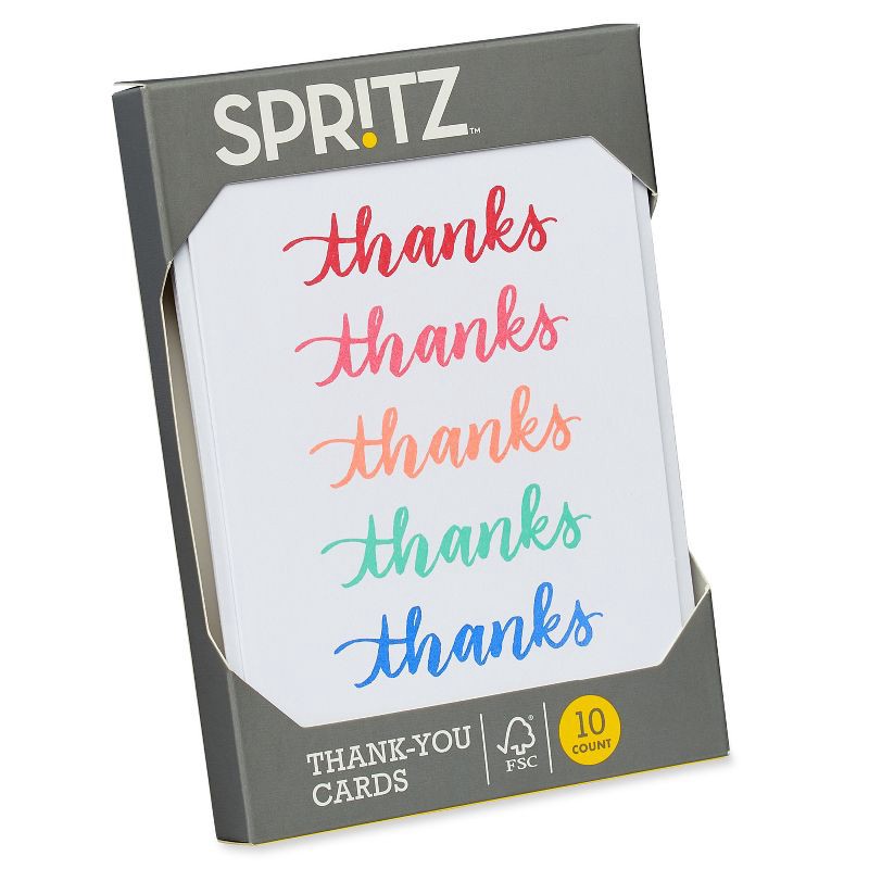 slide 4 of 6, 10ct Thank You Cards Thanks - Spritz™, 10 ct