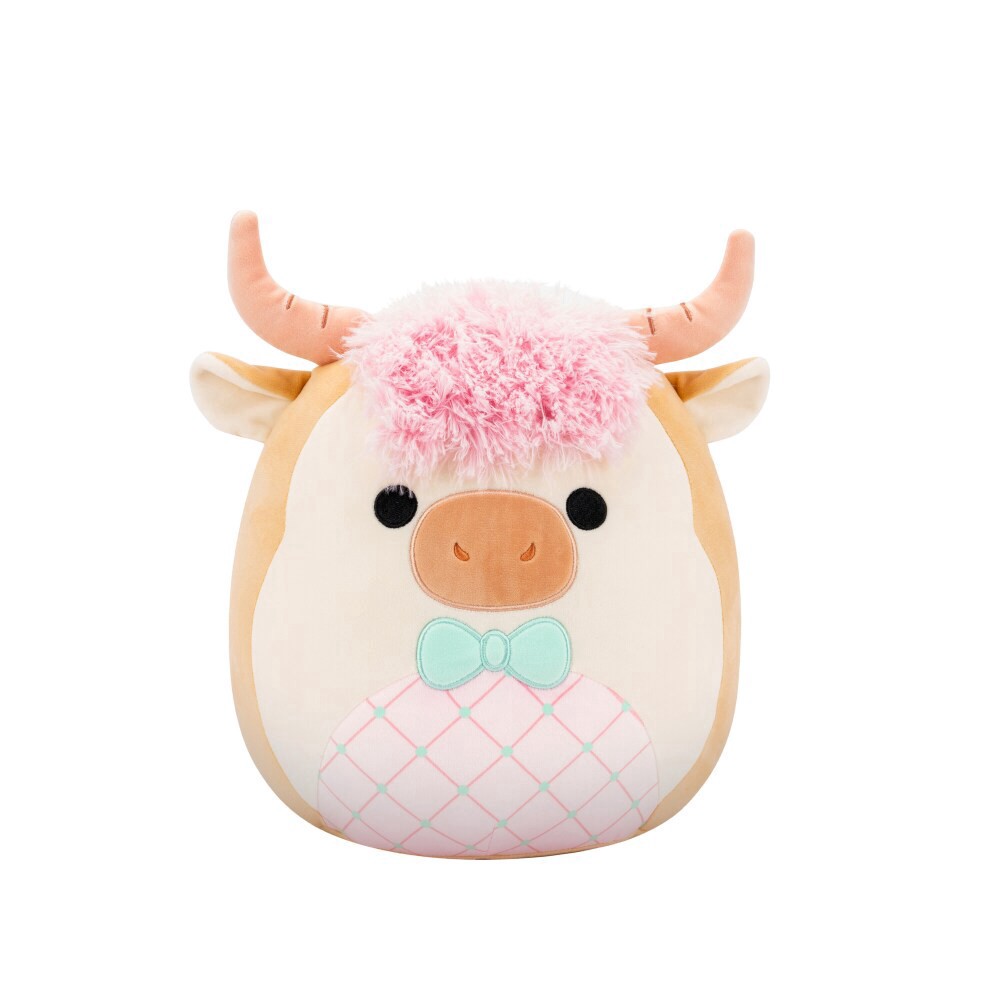slide 1 of 1, Squishmallows 12" Cookie Highland Cow With White and Pink Icing and Bowtie, 12 in