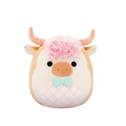 Squishmallows 12" Cookie Highland Cow With White and Pink Icing and Bowtie