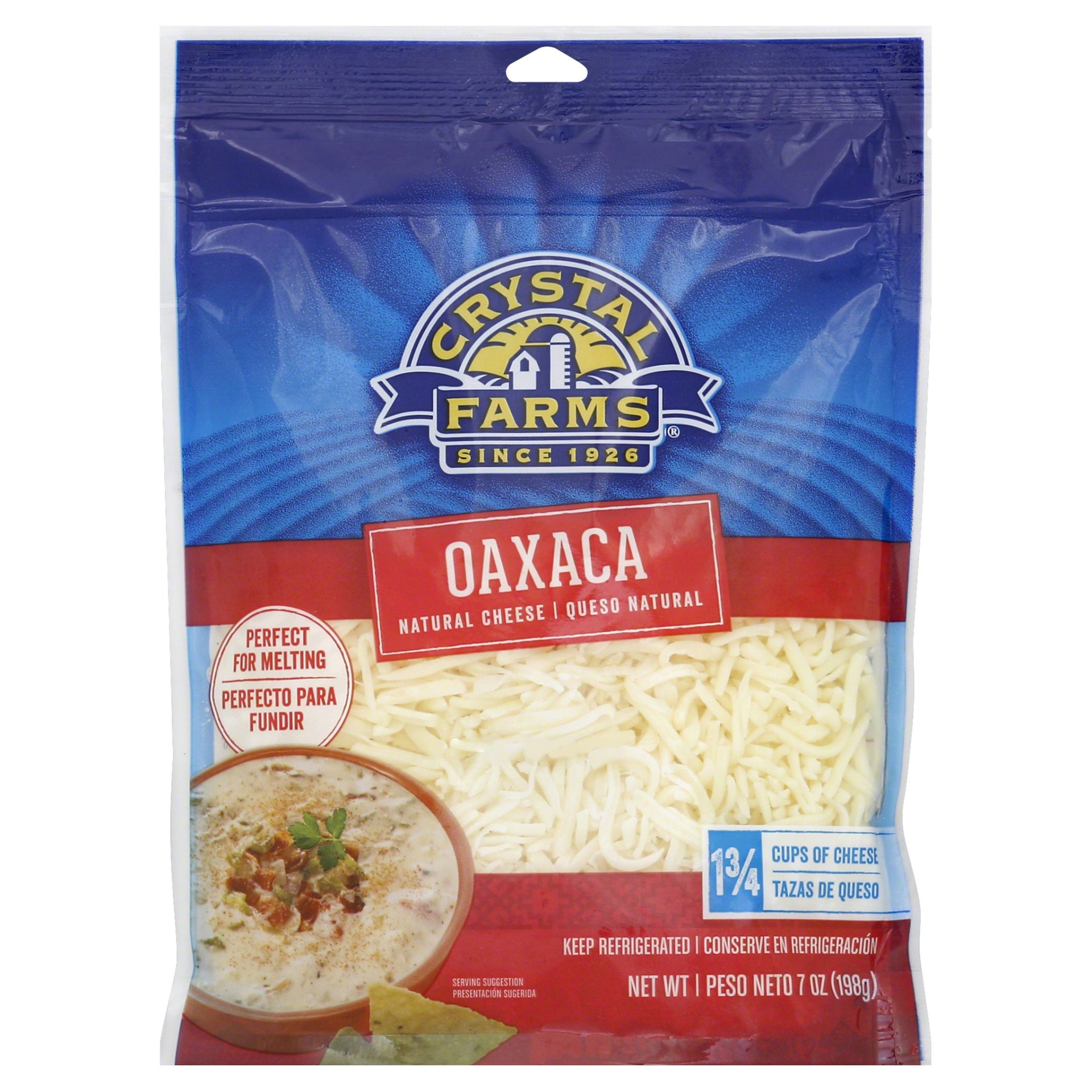 slide 1 of 1, Crystal Farms Shredded Oaxaca Cheese, 7 oz