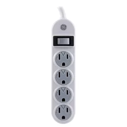 GE 4 Outlet Power Strip, White