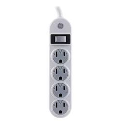 GE 4 Outlet Power Strip, White