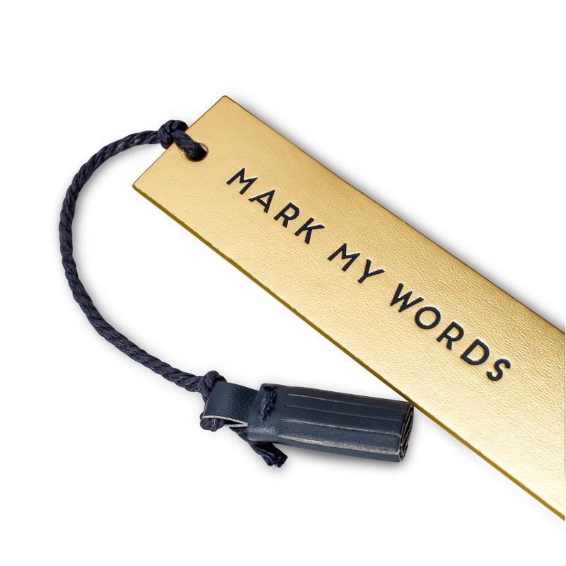 slide 2 of 3, Argento Dabney Lee Bookmarks - Set of 3 Faux Leather Tassel Bookmarks with Sayings - Red/Gold, 1 ct
