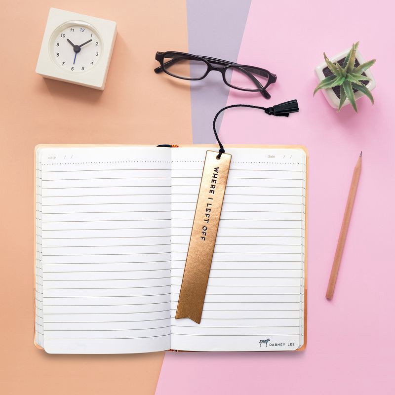 slide 3 of 3, Argento Dabney Lee Bookmarks - Set of 3 Faux Leather Tassel Bookmarks with Sayings - Red/Gold, 1 ct