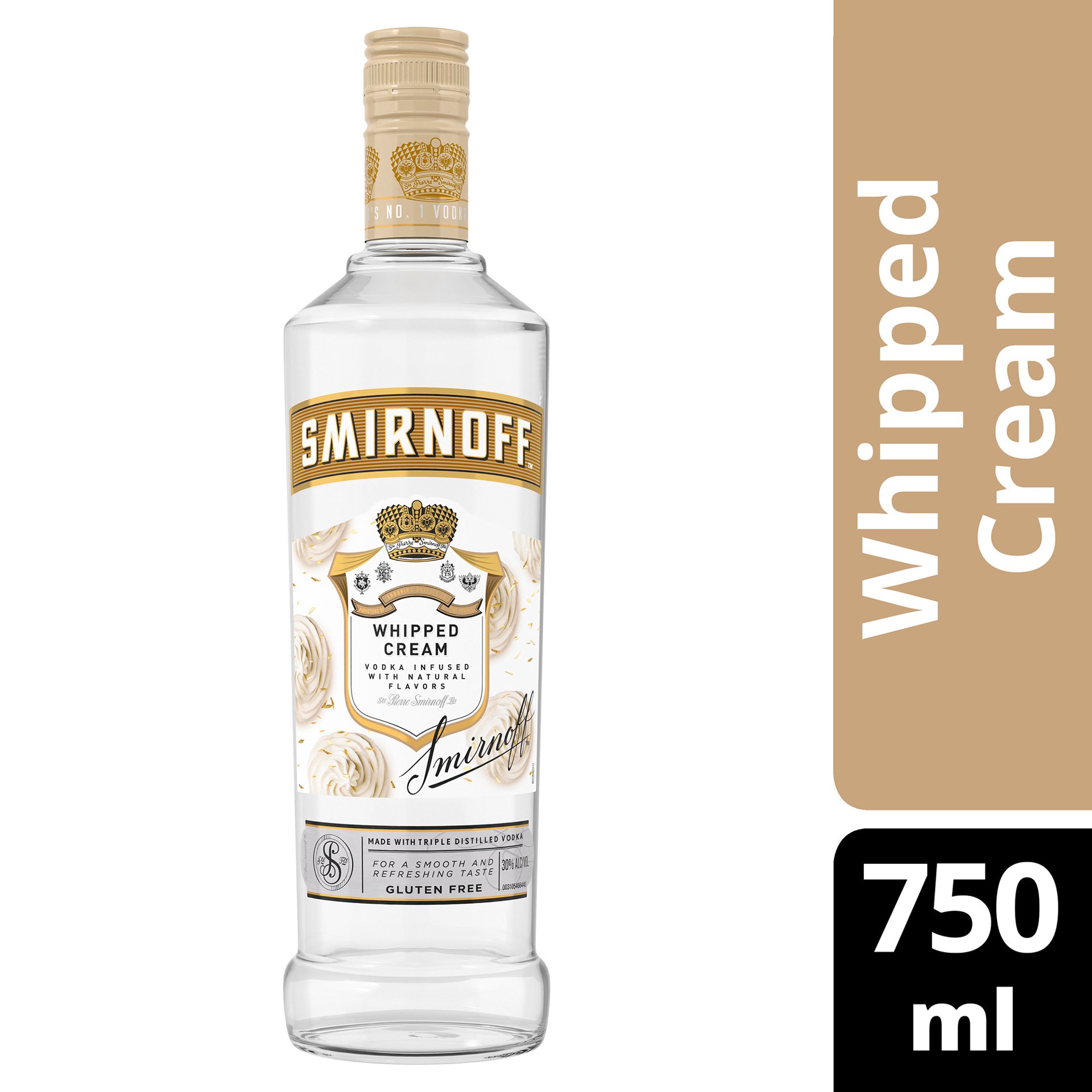 slide 3 of 4, Smirnoff Whipped Cream (Vodka Infused With Natural Flavors), 750 mL, 750 ml