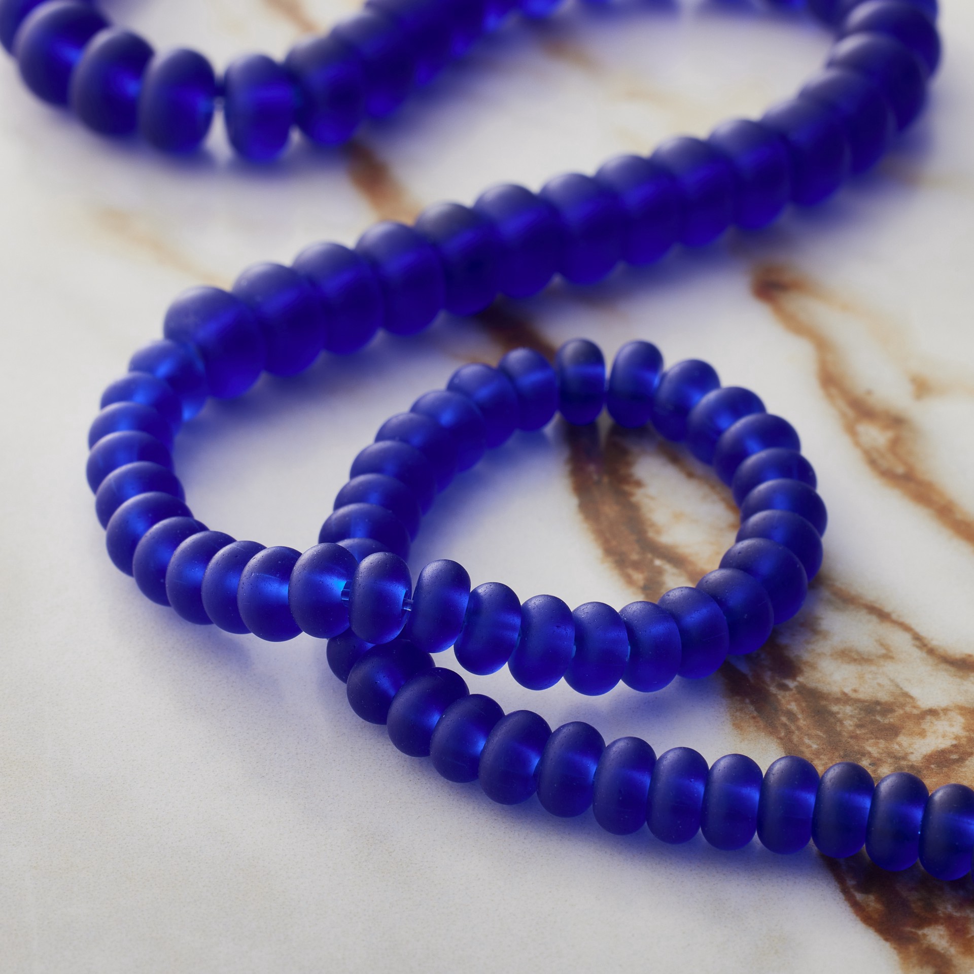 slide 2 of 3, Mixed Blue Matte Glass Rondelle Beads By Bead Landing, 5.5mm-7.5mm