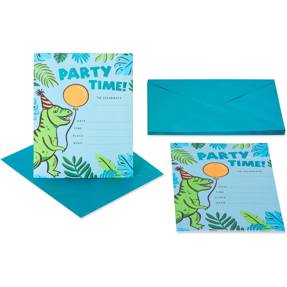 slide 4 of 4, 10ct Birthday Party Invitations for Kids' Dinosaur - Spritz, 10 ct