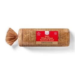 100% Whole Wheat Sandwich Bread - 24oz - Market Pantry™