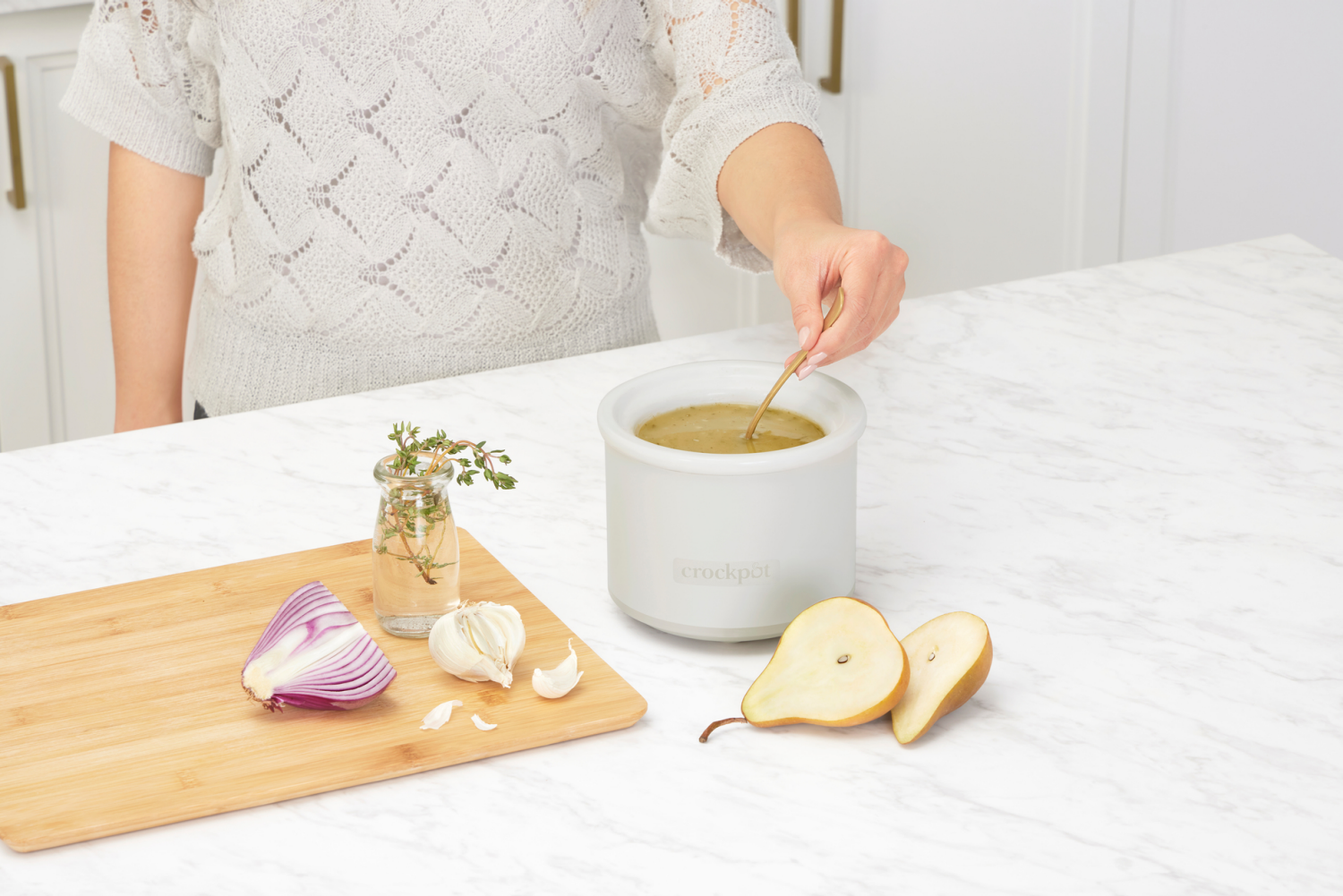 slide 4 of 5, Crock-Pot Crockpot CNC + Lil Dipper, Mushroom, 7 qt