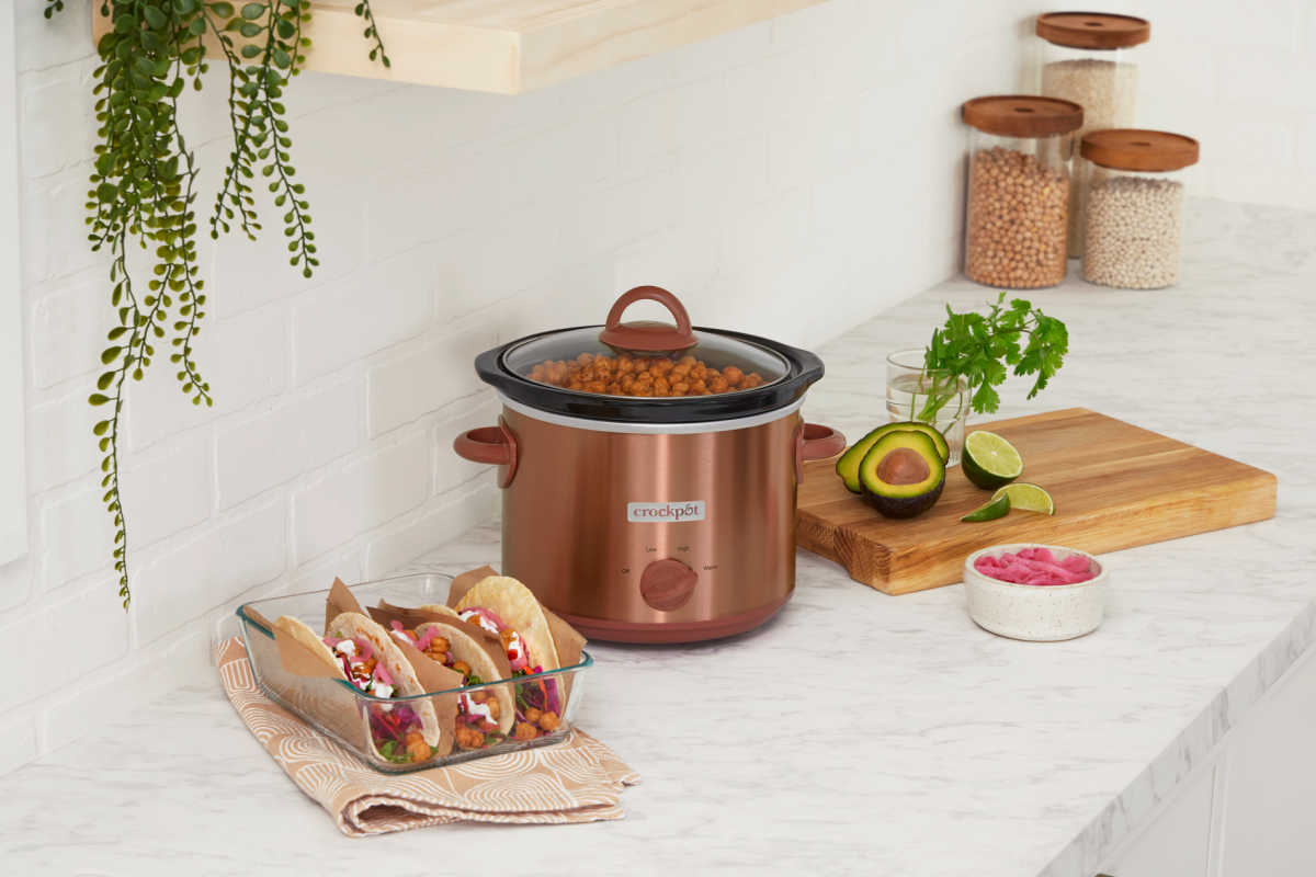 slide 2 of 5, Crock-Pot Crockpot Classic Slow Cooker Manual Control, Rose Copper, 3 qt