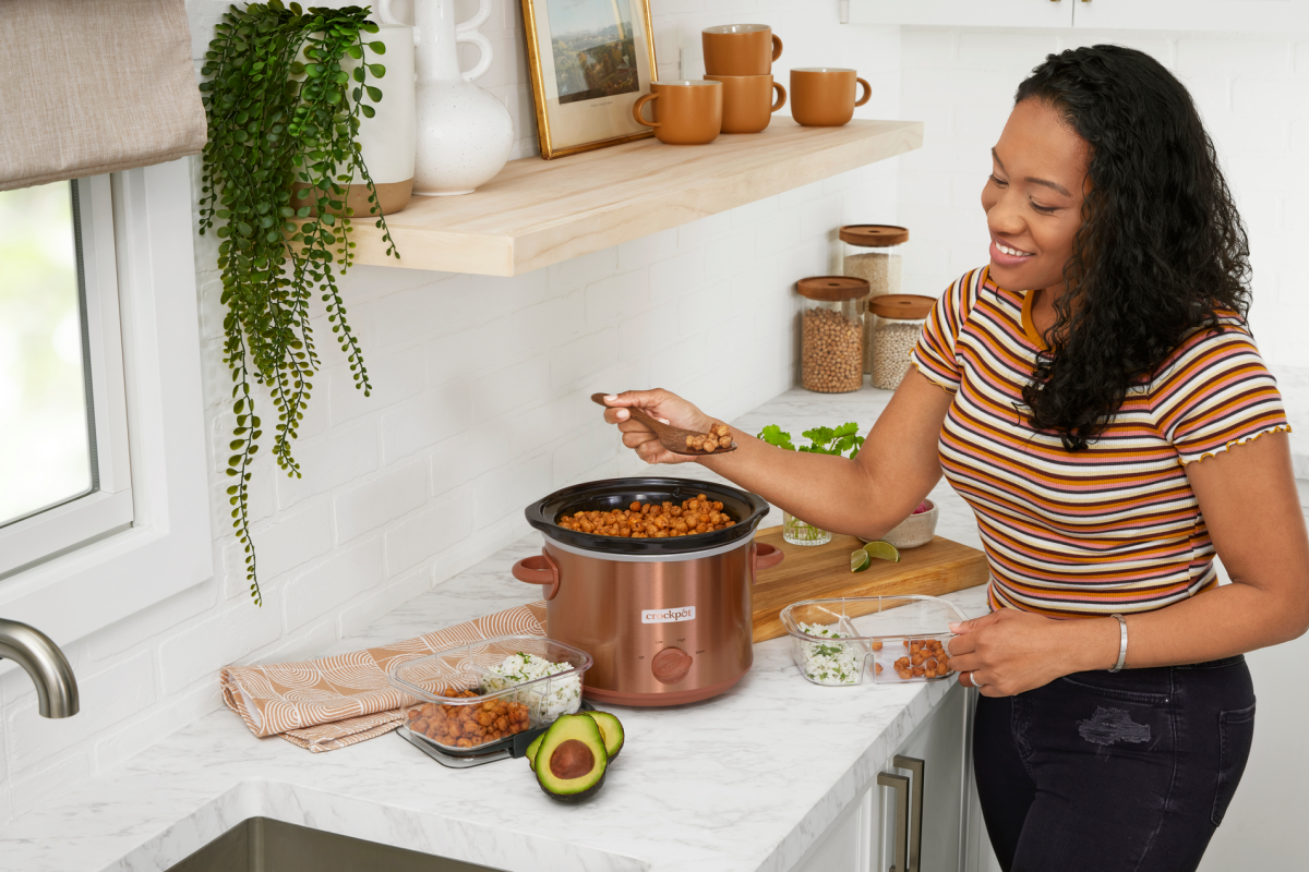 slide 5 of 5, Crock-Pot Crockpot Classic Slow Cooker Manual Control, Rose Copper, 3 qt