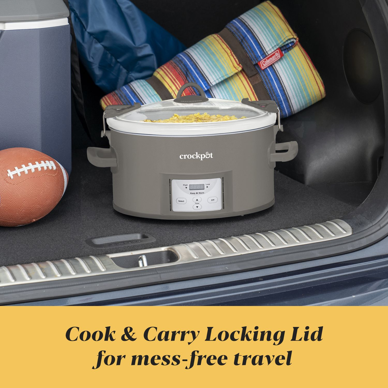 slide 4 of 6, Crock Pot Crockpot 7Qt Cook & Carry Programmable Grey, 7 qt