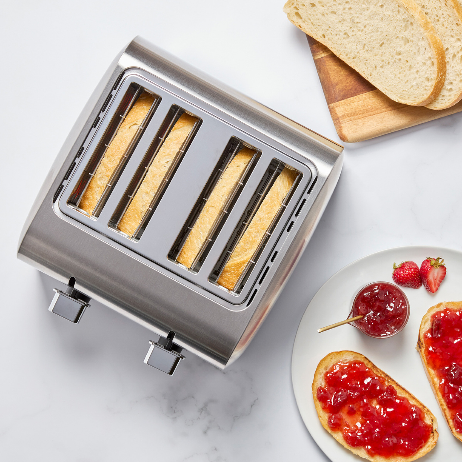 slide 2 of 4, Oster 4-Slice Toaster Stainless Steel With Extra-Wide Slots Stainless Steel, 1 ct