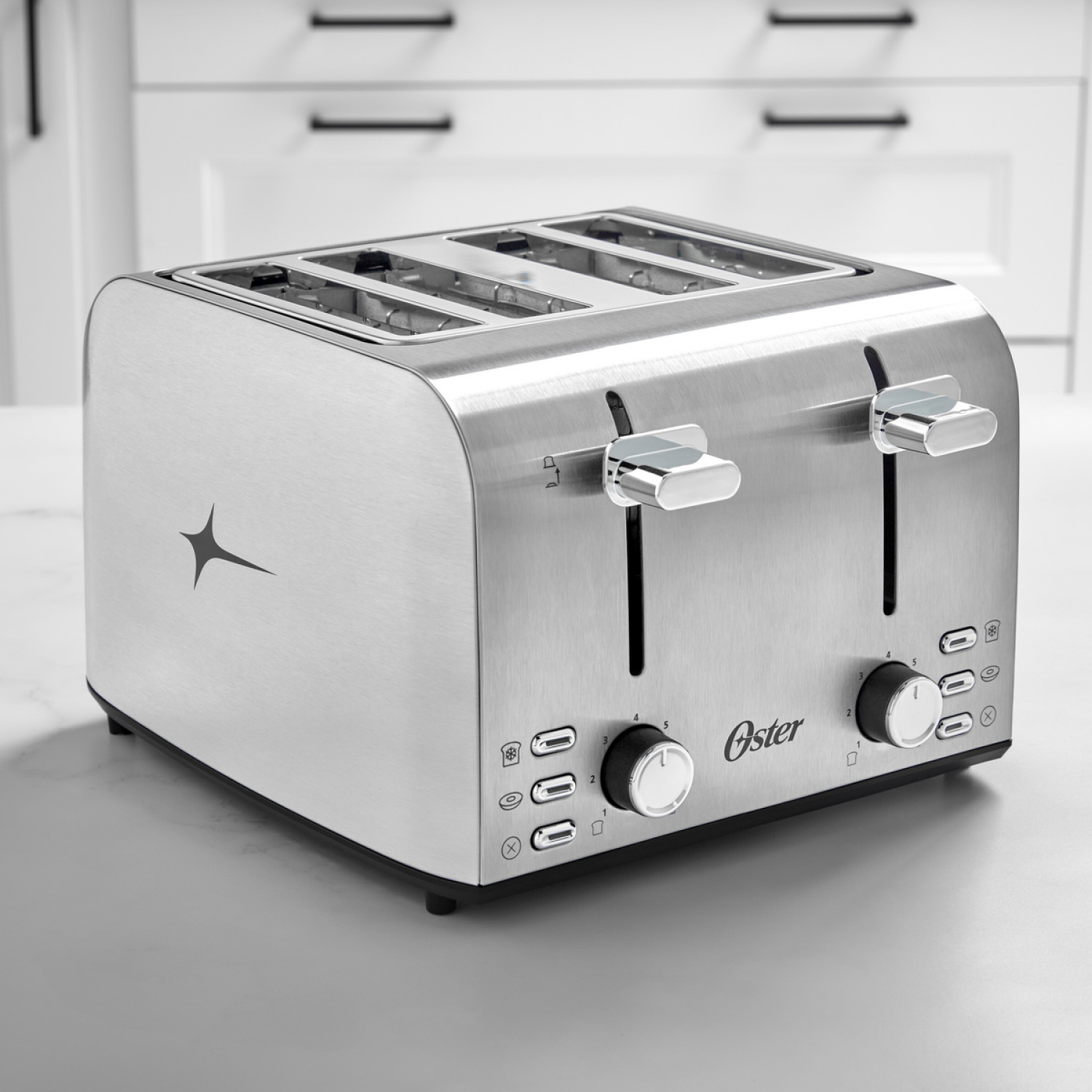 slide 4 of 4, Oster 4-Slice Toaster Stainless Steel With Extra-Wide Slots Stainless Steel, 1 ct
