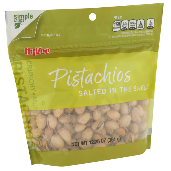 slide 1 of 1, Hy-vee Salted In The Shell Pistachios, 12.75 oz