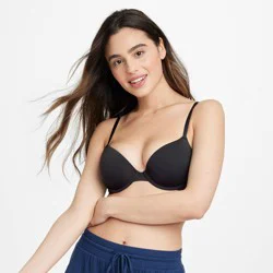 Women's Lightly Lined Demi T-Shirt Bra - Auden™ Black 32A: Underwire, Adjustable Straps