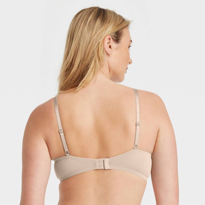 slide 2 of 5, Women's Lightly Lined Demi T-Shirt Bra - Auden™ Soft Beige 34B: Nylon Spandex Blend, Adjustable Straps, Underwire Support, 1 ct