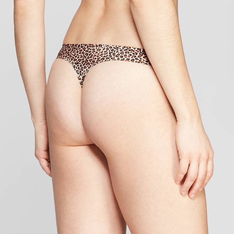 slide 2 of 2, Women's Leopard Print Bonded Micro Thong - Auden™ Orange S, 1 ct