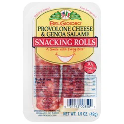 BelGioioso Provolone Cheese & Genoa Salame Snacking Rolls 1.5 oz