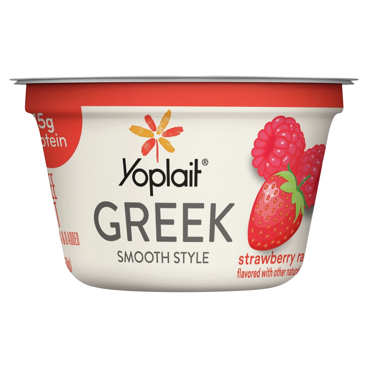 slide 8 of 8, Yoplait Greek Blended Yogurt, Fat Free, Strawberry Raspberry, 5.3 oz