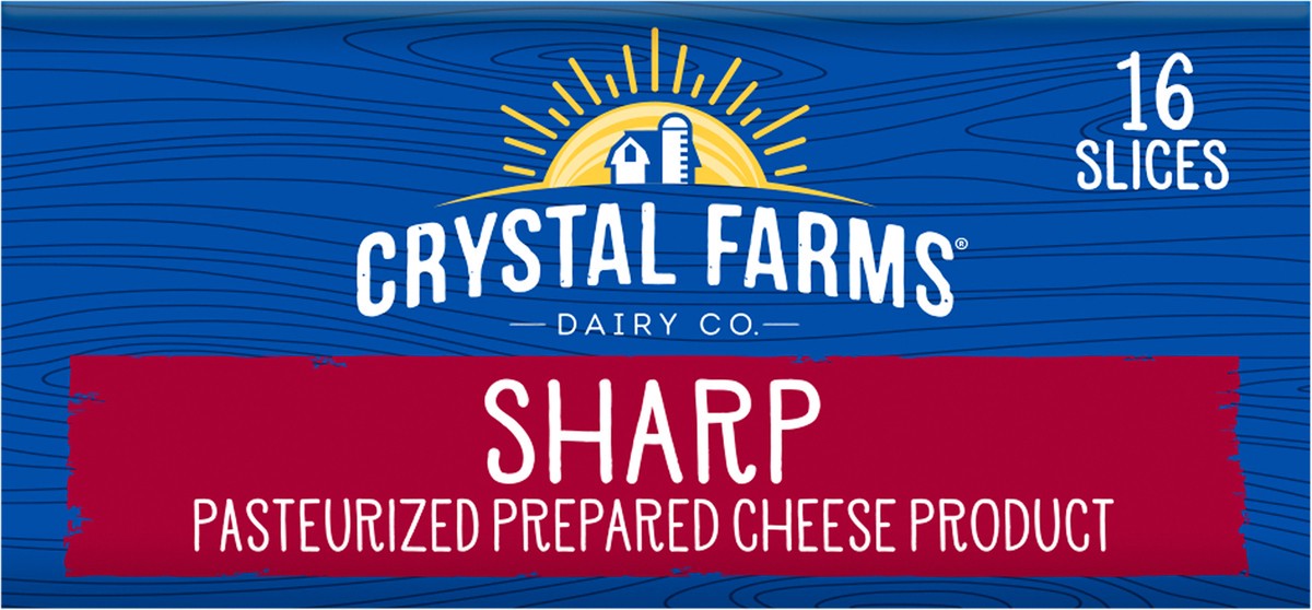 slide 5 of 8, Crystal Farms Sharp Cheddar Singles, 12 oz