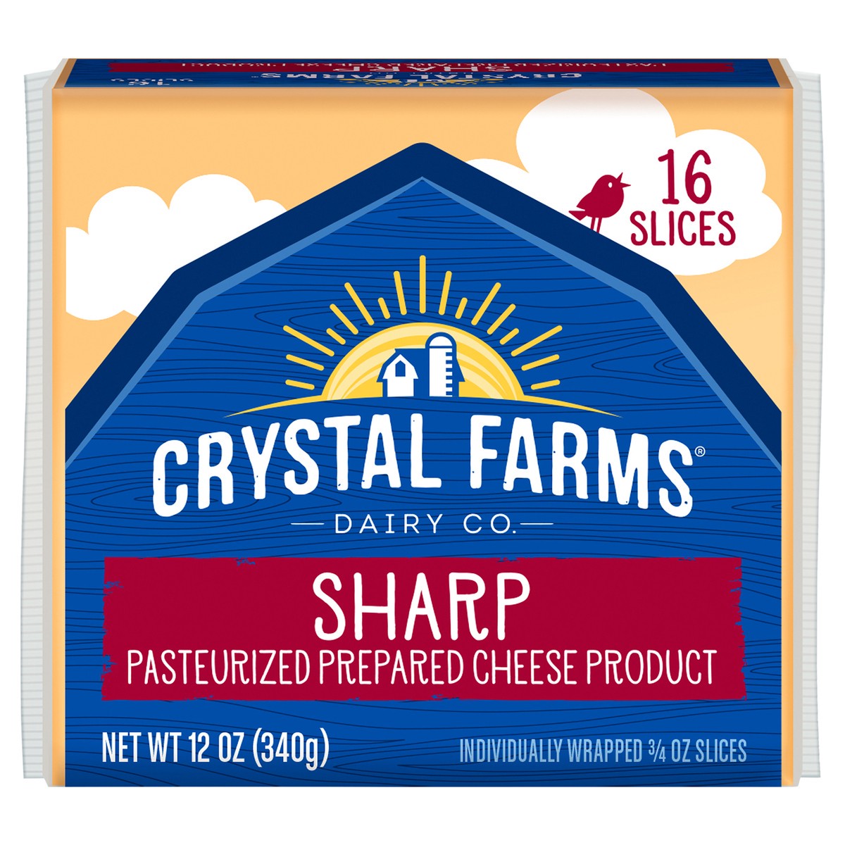 slide 8 of 8, Crystal Farms Sharp Cheddar Singles, 12 oz