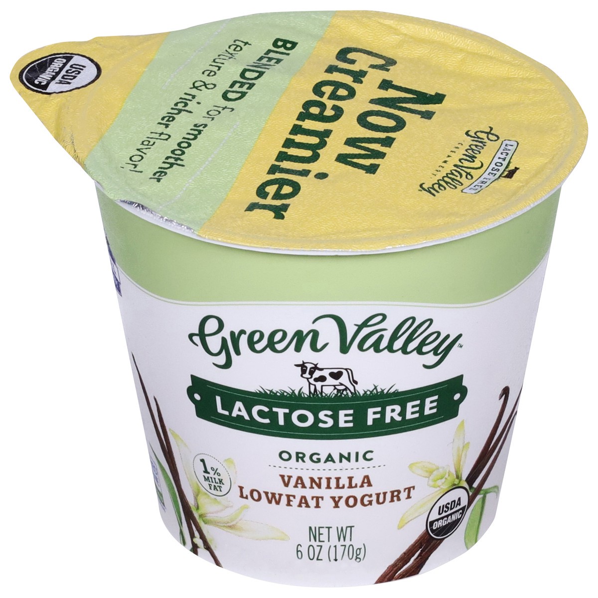 slide 1 of 10, Green Valley Organics Green Valley Vanilla Lactose Free, 6 oz