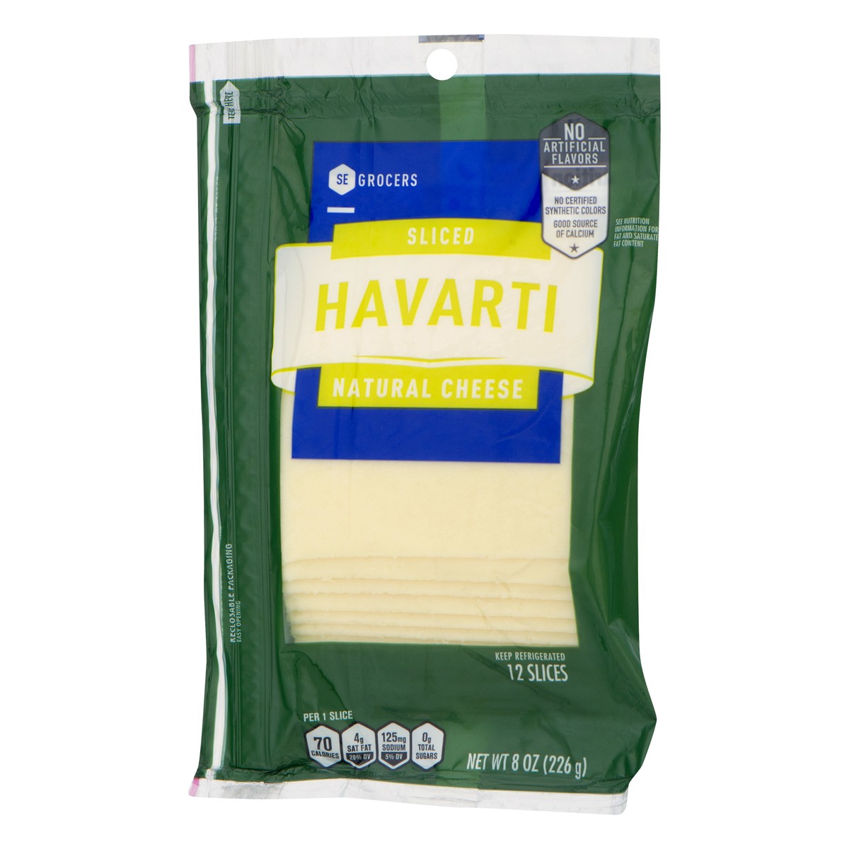 slide 4 of 9, SE Grocers Chee Natural Havarti Sliced, 8 oz