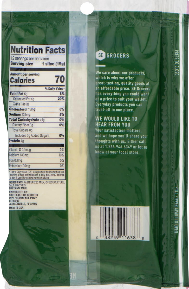 slide 6 of 9, SE Grocers Chee Natural Havarti Sliced, 8 oz