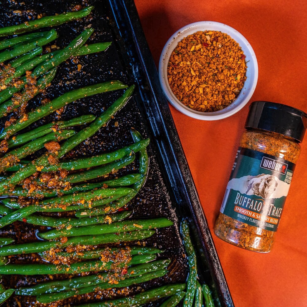 slide 4 of 6, Weber Whiskey Flavored Seasoning, Smooth & Savory Blend, Buffalo Trace, 3.5 oz