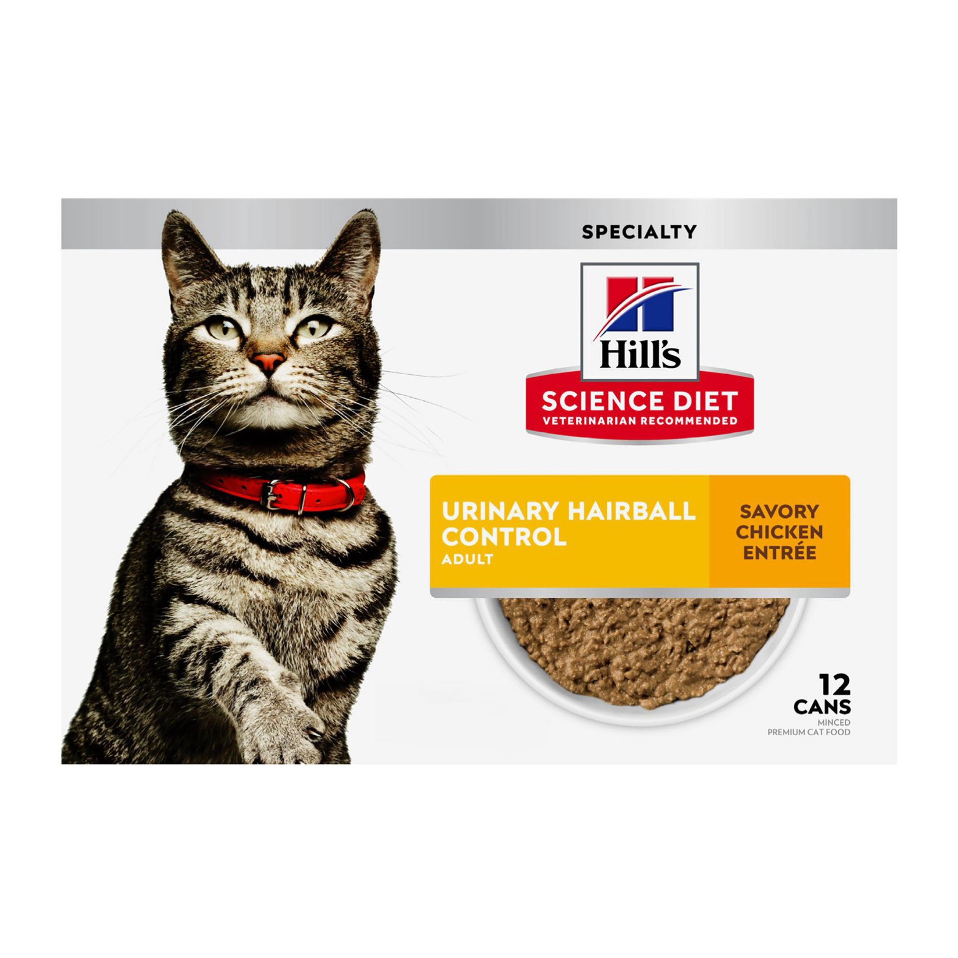 slide 1 of 1, Hill's Science Diet Adult Urinary Hairball Control Wet Cat Food - Pate, 12 ct, 35.2 oz, 12 ct