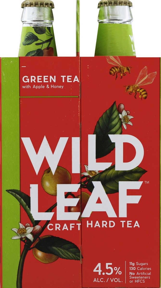 slide 4 of 6, Wild Leaf Hard Tea, Green Tea with Apple & Honey, 6 ct; 12 oz