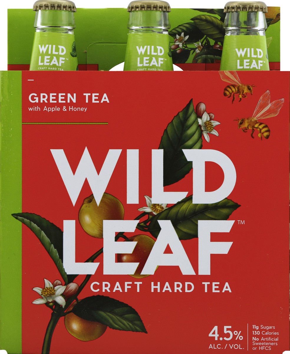 slide 3 of 6, Wild Leaf Hard Tea, Green Tea with Apple & Honey, 6 ct; 12 oz