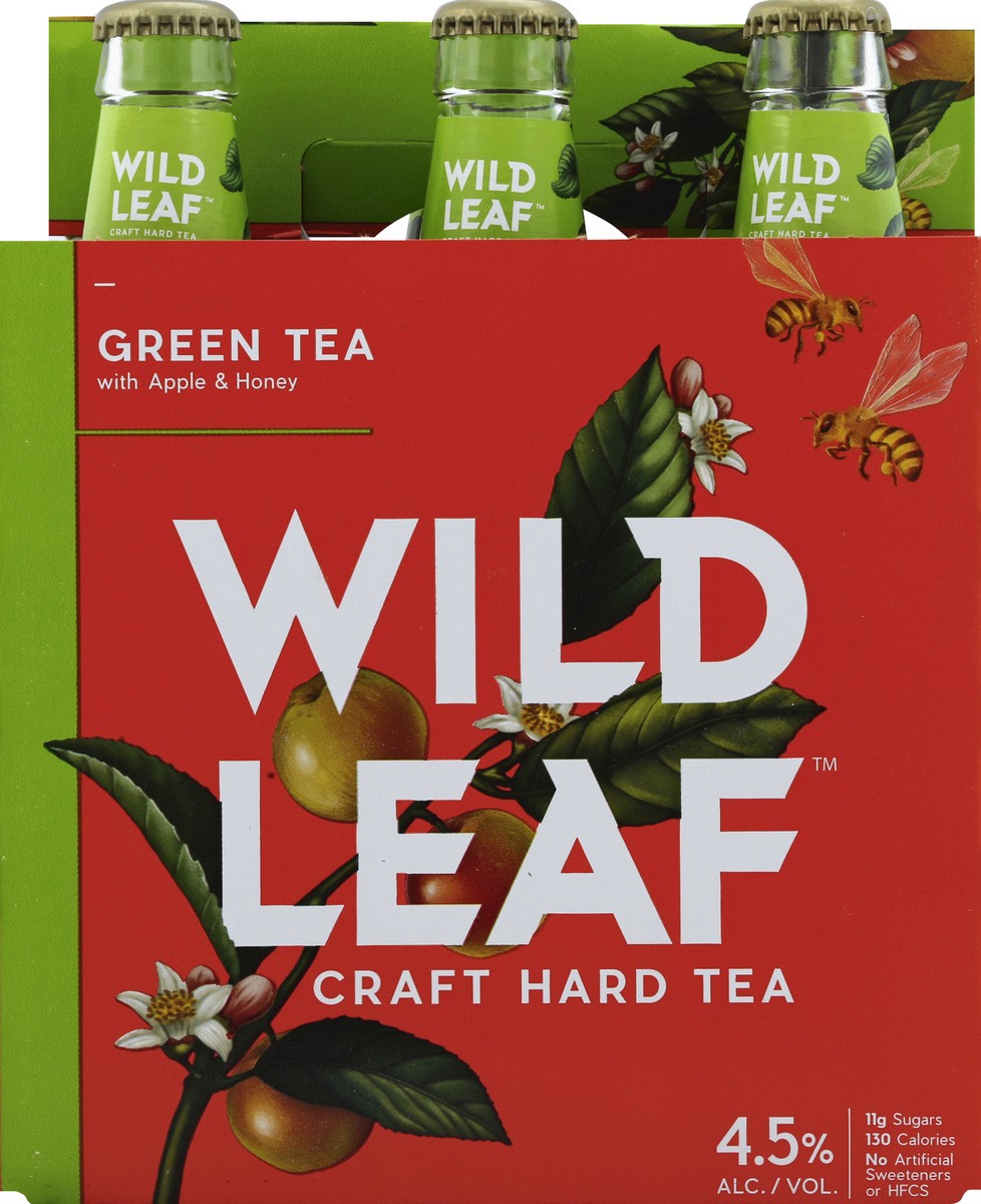 slide 5 of 6, Wild Leaf Hard Tea, Green Tea with Apple & Honey, 6 ct; 12 oz