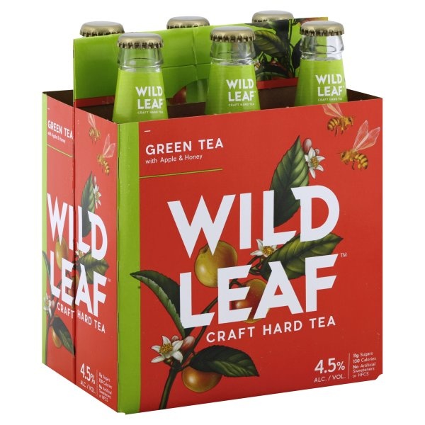 slide 1 of 6, Wild Leaf Hard Tea, Green Tea with Apple & Honey, 6 ct; 12 oz