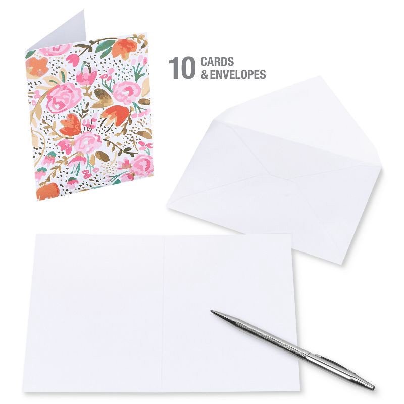 slide 3 of 6, 10ct Blank Cards with Envelopes, Floral - Spritz™, 10 ct