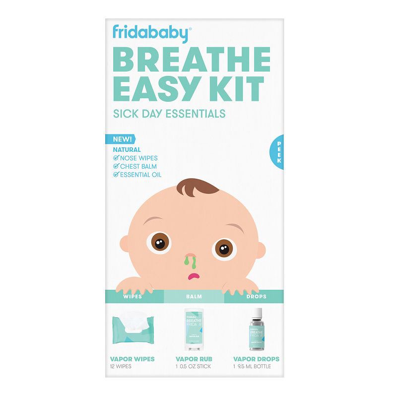 slide 2 of 6, Frida Baby Breathe Easy Kit Sick Day Essentials with Vapor Wipes, Vapor Rub and Vapor Drops, 1 ct