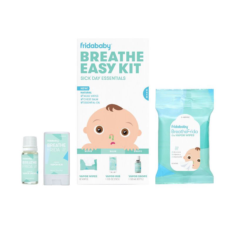 slide 1 of 6, Frida Baby Breathe Easy Kit Sick Day Essentials with Vapor Wipes, Vapor Rub and Vapor Drops, 1 ct