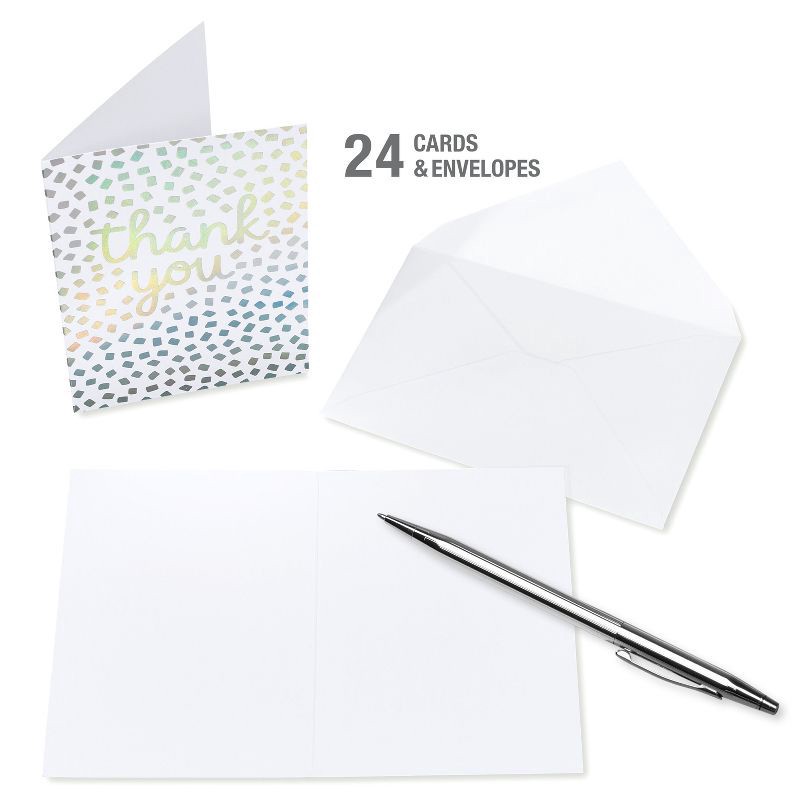 slide 3 of 6, 24ct Thank You Cards with Envelopes Confetti - Spritz, 24 ct