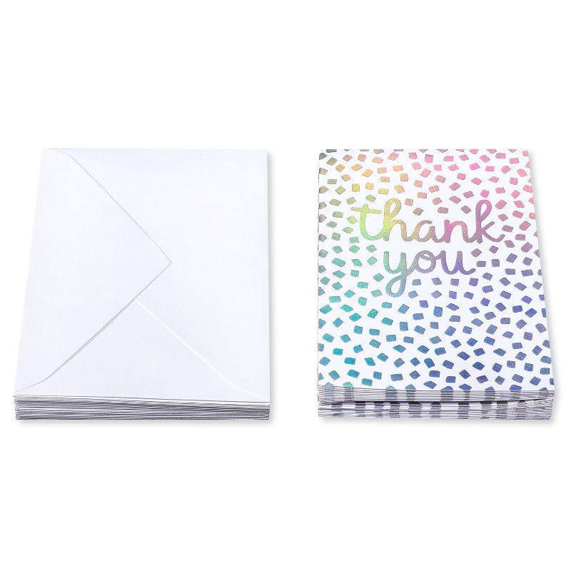 slide 5 of 6, 24ct Thank You Cards with Envelopes Confetti - Spritz, 24 ct