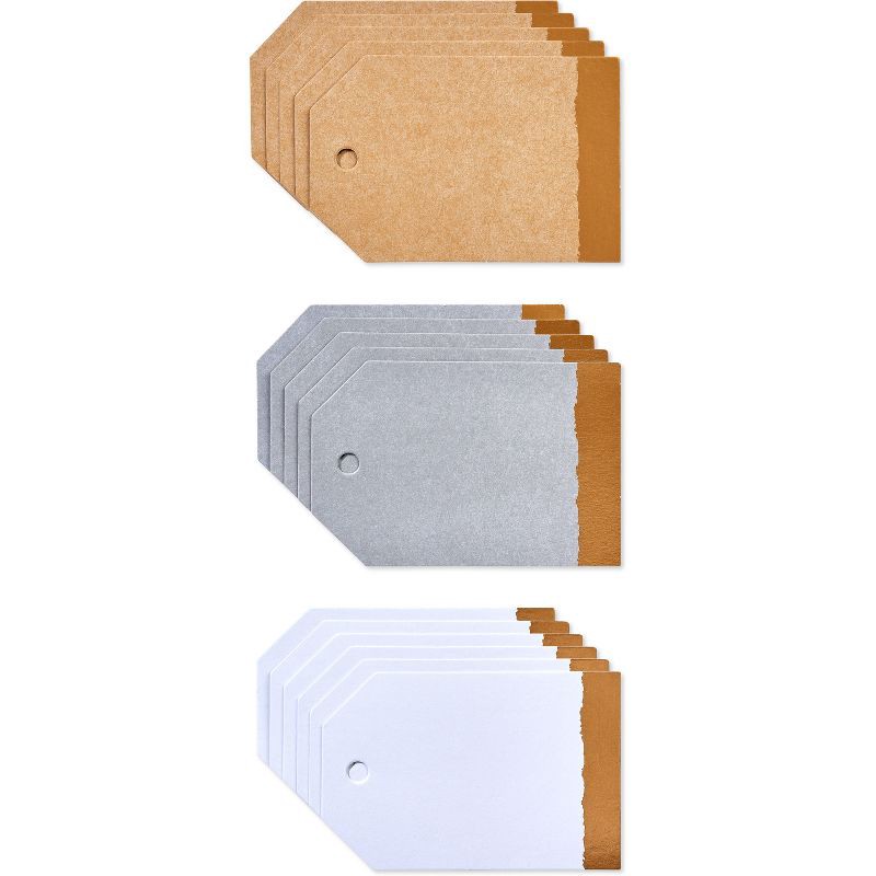 slide 2 of 3, 12ct Gift Tags Neutral: Carlton Cards Solid Design for All Occasions, Multicolored, 3"x2.5", Includes Cards, 12 ct