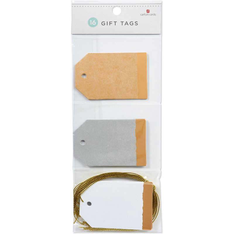 slide 3 of 3, 12ct Gift Tags Neutral: Carlton Cards Solid Design for All Occasions, Multicolored, 3"x2.5", Includes Cards, 12 ct