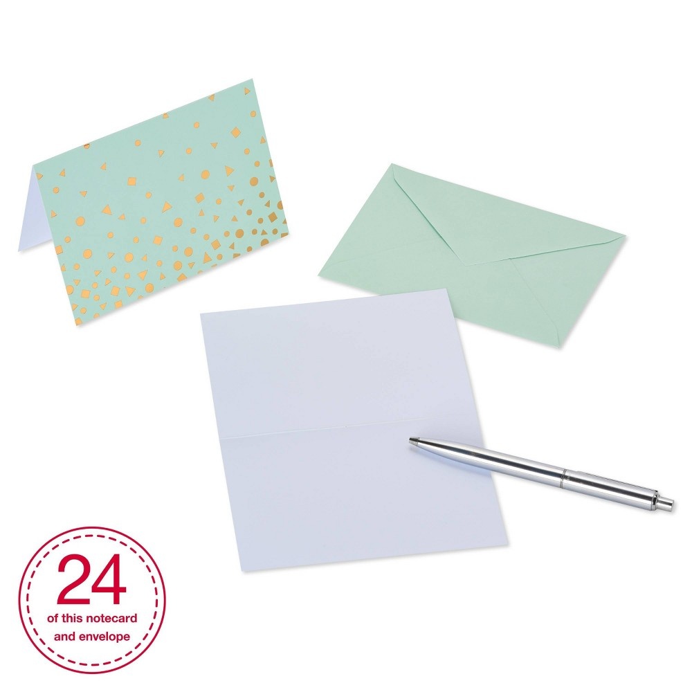 Blank Cards with Envelopes Golden Dots Spritz 24 ct Shipt