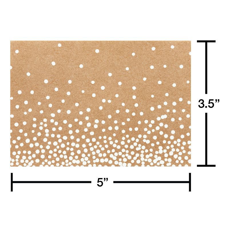 slide 6 of 6, 24ct Blank Cards with Envelopes, Polka Dot Kraft Stationery Set, All-Occasion Note Cards - Spritz™, 24 ct