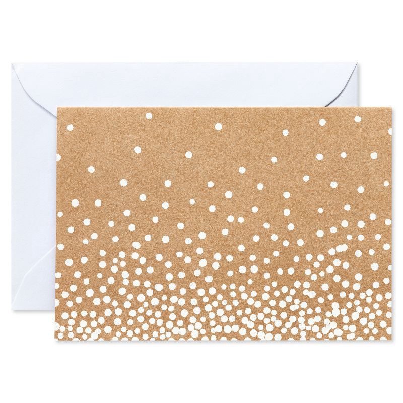 slide 1 of 6, 24ct Blank Cards with Envelopes, Polka Dot Kraft Stationery Set, All-Occasion Note Cards - Spritz™, 24 ct