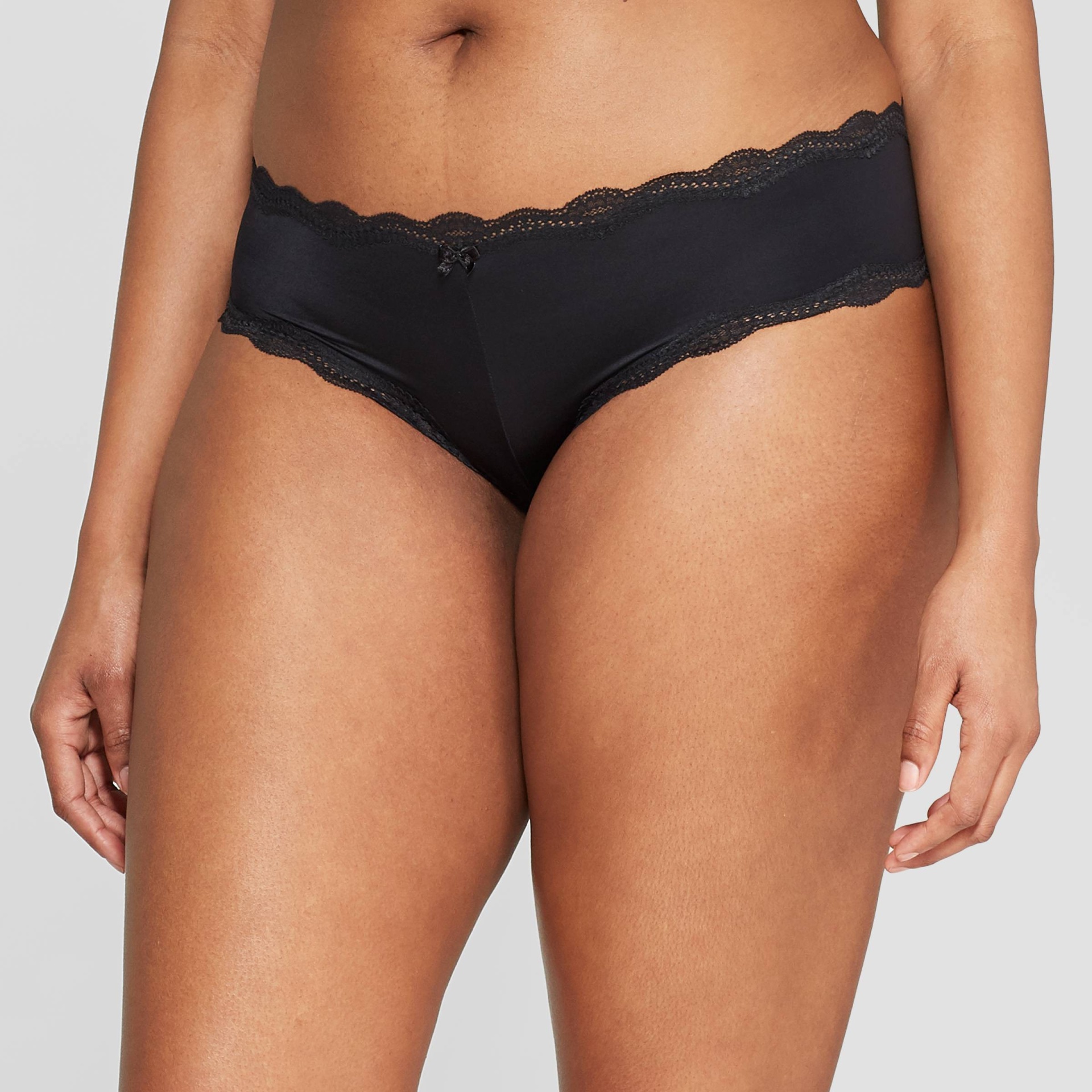 Women's Micro Cheeky Underwear with Lace - Auden Black L 1 ct