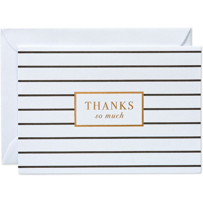 slide 1 of 4, 24ct Thank You Cards, Black and White Stripes - Spritz™, 24 ct
