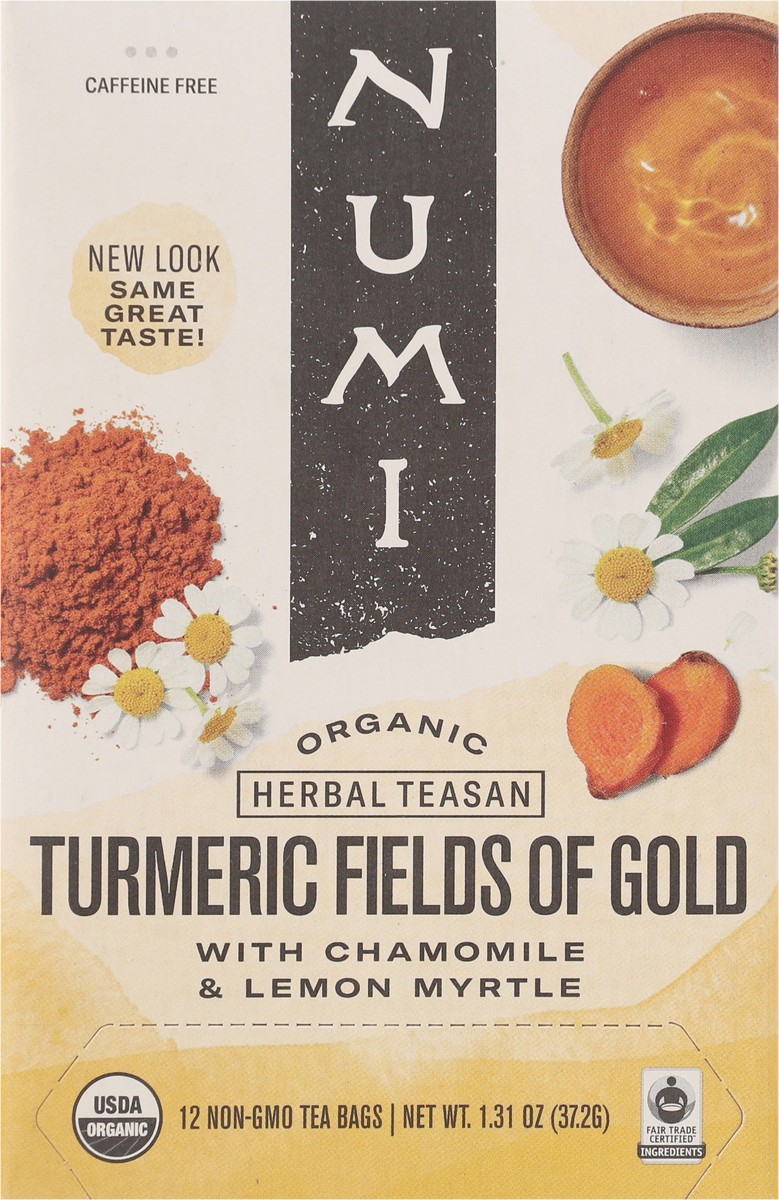 slide 12 of 13, Numi Organic Turmeric Fields of Gold Herbal Teasan 12 ea, 12 ct