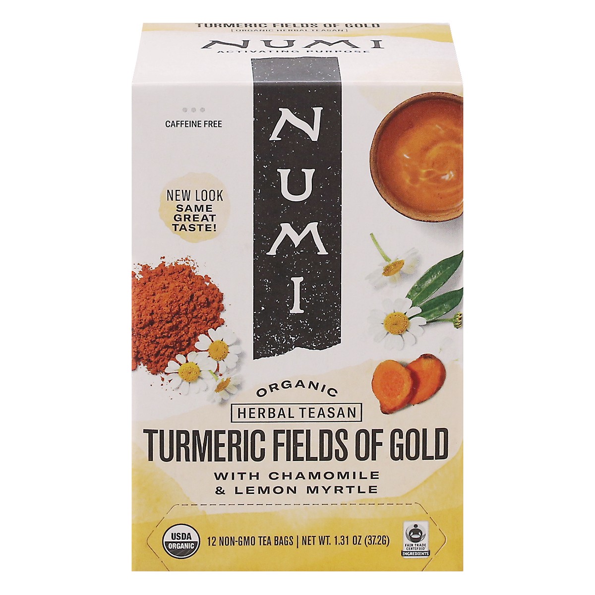 slide 1 of 13, Numi Organic Turmeric Fields of Gold Herbal Teasan 12 ea, 12 ct