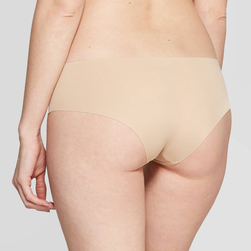 slide 2 of 2, Women's Invisible Edge Cheeky Underwear - Auden™ Pearl Tan M: Seamless Low Rise Pull-On Panties, 1 ct